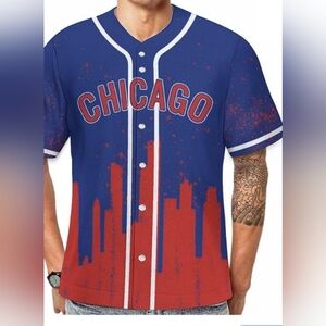 Blue and Red Chicago Men's Jersey